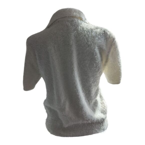 Dolls Kill X Hello Kitty Fuzzy White Eyelash Sweater Top Size S - Picture 5 of 14